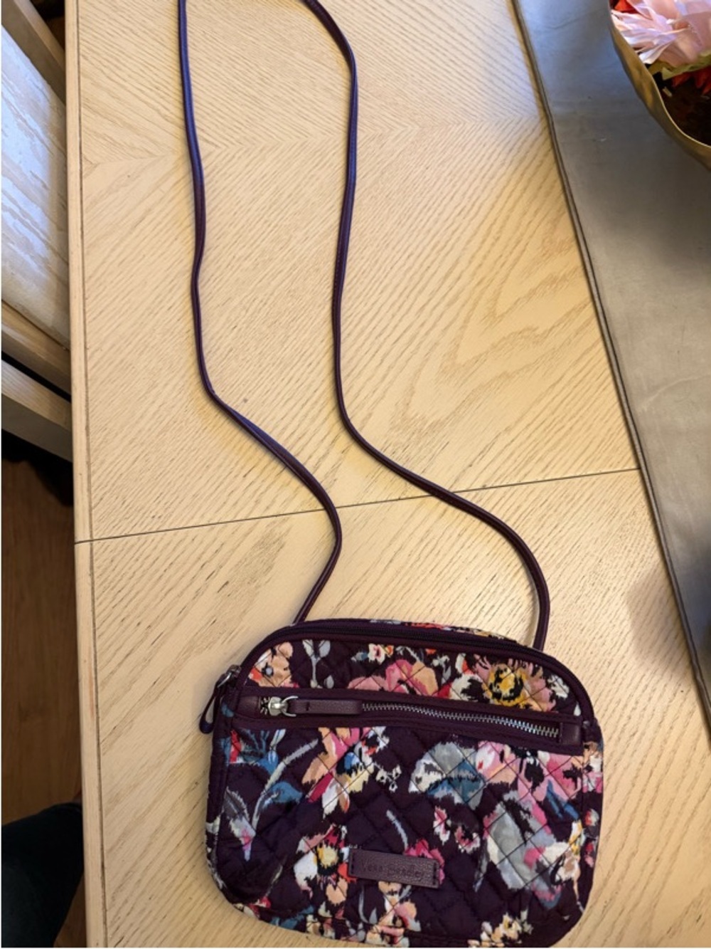 Vera Bradley Plum Quilted Floral Crossbody